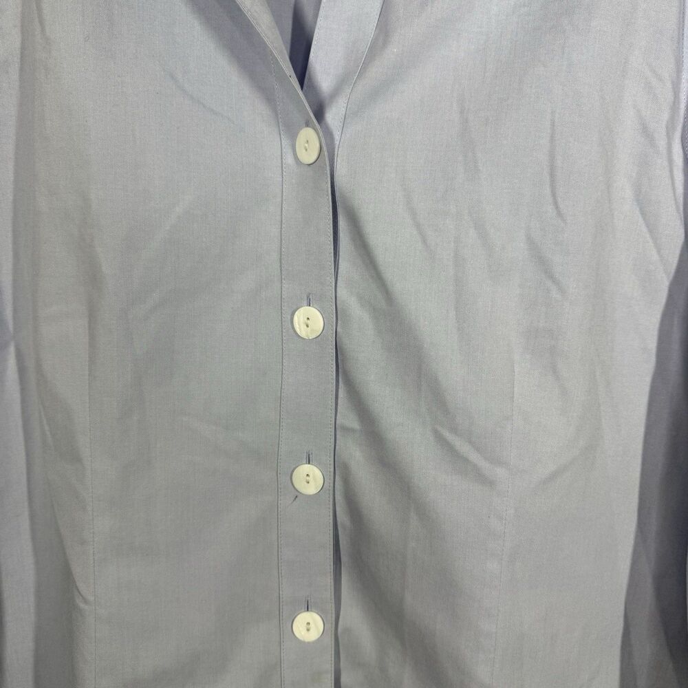 Foxcroft Non Iron Dress Shirt Women Size 18 Blue Office Career Business Top - Picture 5 of 12